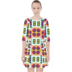 Shapes in shapes 2                                                                   Quarter Sleeve Pocket Dress