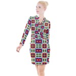 Shapes in shapes 2                                                                   Button Long Sleeve Dress