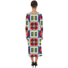 Quarter Sleeve Midi Bodycon Dress 