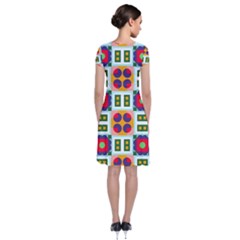 Short Sleeve Front Wrap Dress 