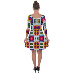 Quarter Sleeve Skater Dress 