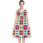 Shapes in shapes 2                                                                V-Neck Midi Sleeveless Dress