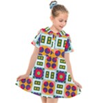 Shapes in shapes 2                                                              Kids  Short Sleeve Shirt Dress