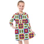 Shapes in shapes 2                                                               Kids  Quarter Sleeve Shirt Dress