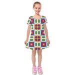 Shapes in shapes 2                                                                     Kids  Short Sleeve Velvet Dress