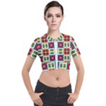 Shapes in shapes 2                                                                 Short Sleeve Cropped Jacket