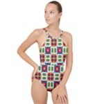 Shapes in shapes 2                                                                High Neck One Piece Swimsuit