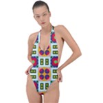 Shapes in shapes 2                                                                Backless Halter One Piece Swimsuit