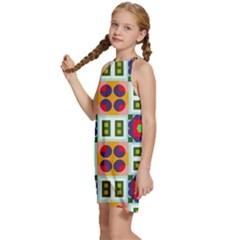Kids  Halter Collar Waist Tie Chiffon Dress 