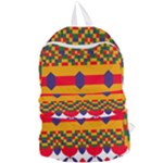 Red flowers and colorful squares                                                              Foldable Lightweight Backpack