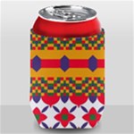 Red flowers and colorful squares                                                              Thermal Can Holder
