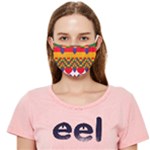 Red flowers and colorful squares                                                            Cloth Face Mask (Adult)