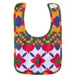 Red flowers and colorful squares                                                          Baby Bib