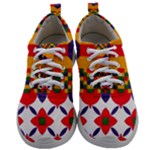 Red flowers and colorful squares                                                              Mens Athletic Shoes