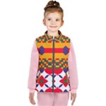 Red flowers and colorful squares                                                                 Kid s Puffer Vest