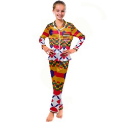 Kids  Satin Long Sleeve Pajamas Set 