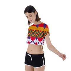 Tie Back Short Sleeve Crop T-Shirt 