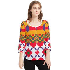 Chiffon Quarter Sleeve Blouse 