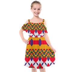 Kids  Cut Out Shoulders Chiffon Dress 