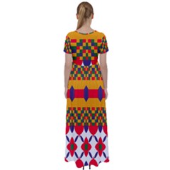 High Waist Short Sleeve Maxi Dress 