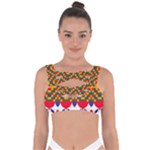 Red flowers and colorful squares                                                                Bandaged Up Bikini Top