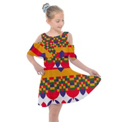 Kids  Shoulder Cutout Chiffon Dress 