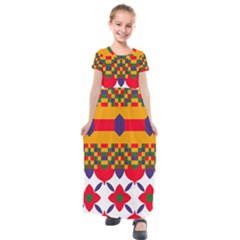 Kids  Short Sleeve Maxi Dress 