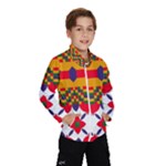 Red flowers and colorful squares                                                                  Wind Breaker (Kids)