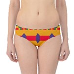 Red flowers and colorful squares                                                                 Hipster Bikini Bottoms