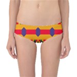 Red flowers and colorful squares                                                                  Classic Bikini Bottoms