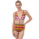 Red flowers and colorful squares                                                                 Tied Up Two Piece Swimsuit