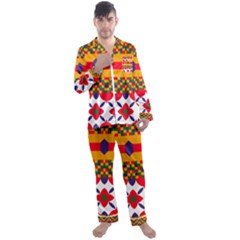 Men s Long Sleeve Satin Pajamas Set 