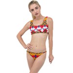 Red flowers and colorful squares                                                                 The Little Details Bikini Set