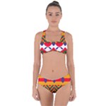 Red flowers and colorful squares                                                                   Criss Cross Bikini Set