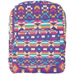 Pastel shapes rows on a purple background                                                                 Full Print Backpack