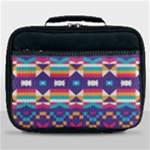 Pastel shapes rows on a purple background                                                                   Lunch Bag