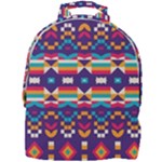 Pastel shapes rows on a purple background                                                                   Mini Full Print Backpack