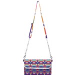 Pastel shapes rows on a purple background                                                                   Mini Crossbody Handbag