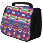 Pastel shapes rows on a purple background                                                                   Full Print Travel Pouch (Big)