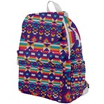 Pastel shapes rows on a purple background                                                                Top Flap Backpack