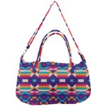 Pastel shapes rows on a purple background                                                                Removal Strap Handbag