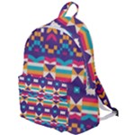 Pastel shapes rows on a purple background                                                                The Plain Backpack