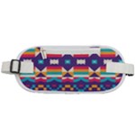 Pastel shapes rows on a purple background                                                               Rounded Waist Pouch