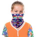 Pastel shapes rows on a purple background                                                               Face Covering Bandana (Kids)