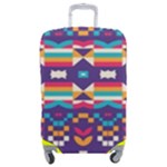 Pastel shapes rows on a purple background                                                               Luggage Cover (Medium)