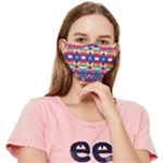 Pastel shapes rows on a purple background                                                               Fitted Cloth Face Mask (Adult)