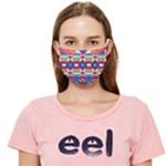 Pastel shapes rows on a purple background                                                             Cloth Face Mask (Adult)