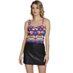 Pastel shapes rows on a purple background                                                           Flowy Camisole Tie Up Top