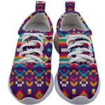 Pastel shapes rows on a purple background                                                                Kids Athletic Shoes