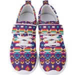 Pastel shapes rows on a purple background                                                               Men s Velcro Strap Shoes